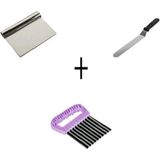 Feyza Design Çelik Pasta ve Hamur Kazıyıcı Seti, Patates Cips Dilimleme Aracı - Seçenek 1