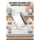 Feyza Design Çelik Spatula, Pratik Hamur Kesici ve Kazıyıcı, Dayanıklı ve Kullanışlı - Altın - Seçenek 1