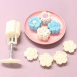 Feyza Design Çiçek Şekilli Mooncake Kurabiye Kalıbı 7 Parça, Pratik ve Şık Tasarım - Altın