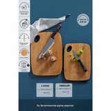 Feyza Design Çift Bambu Kesme Tahtası, 28/33 Cm, Sağlıklı ve Dayanıklı Tasarım - Ahşap - Ceviz - Seçenek 1