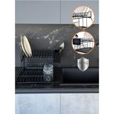Feyza Design Çift Katlı Tezgah Üstü Paslanmaz Bulaşık Kurutma Sepeti - Ahşap - Seçenek 1