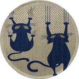 Feyza Design Çift Taraflı Desenli Yuvarlak Kedi Tırmalama Paspası 36X36 cm - Seçenek 1