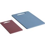 Feyza Design Çiftli 24X15 ve 34X24 cm Plastik Kesme Tahtası Seti Mavi ve Kırmızı - Ahşap - Ceviz - Seçenek 1