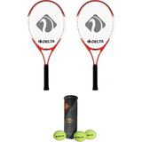Feyza Design Çocuklar Için 21 Inç Tenis Raketleri, Çanta ve Maç Topu Seti - Altın - Turkuaz - Seçenek 1