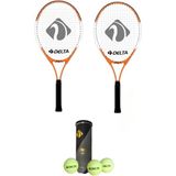 Feyza Design Çocuklar Için 23 Inç Tenis Raketi ve Top Seti, Çanta Hediye - Seçenek 1 - Altın