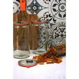 Feyza Design Çok Amaçlı 1590 ml Silindir Kavanoz Seti (3'lü) - Ahşap - Beyaz