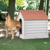 Feyza Design Çok Büyük Boy Plastik Köpek Kulübesi, Dayanıklı ve Konforlu Tasarım - Ahşap - Ceviz - Seçenek 1