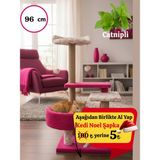 Feyza Design Çok Katlı Kedi Oyun ve Tırmalama Ağacı, 103 Cm, Şık ve Rahat Tasarım - Seçenek 1