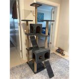 Feyza Design Çok Katlı Kedi Tırmalama ve Oyun Evi, Antrasit Renk - Seçenek 1