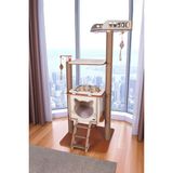 Feyza Design Çok Katlı Kedi Tırmalama ve Oyun Evi, Eğlenceli Platformlu Tasarım - Seçenek 1