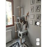 Feyza Design Çok Katlı Kedi Tırmalama ve Oyun Evi, Gri, Eğlence ve Dinlenme Alanı - Seçenek 1