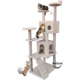 Feyza Design Çok Katlı Tırmalama Kulesi ve Oyun Evi, Jüt Ipli Kedi Dinlenme Alanı - Seçenek 1
