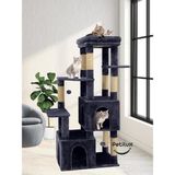 Feyza Design Çok Katlı Tırmalamalı ve Teraslı Eğlenceli Kedi Oyun Evi - Seçenek 1