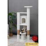 Feyza Design Çok Katlı Yıkanabilir Kedi Tırmalama ve Oyun Evi, Renkli ve Eğlenceli Tasarım - Seçenek 1