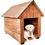 Feyza Design Dayanıklı Ahşap Dış Mekan Köpek Kulübesi, Konfor ve Güvenlik Sağlar - Ahşap - Ceviz - Seçenek 1
