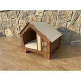 Feyza Design Dekoratif Çatılı Mdf Kedi ve Küçük Irk Köpek Evi, Iç Mekan Kulübesi - Seçenek 1