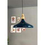 Feyza Design Deniz Yeşili Tekli Ahşap Boncuk Sarkıt Avize, Salon ve Mutfak Aydınlatması - Ahşap - Ceviz - Seçenek 1