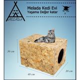 Feyza Design Dış Mekan Ahşap Kedi Evi 40X30X30 Cm, Dayanıklı ve Şık Tasarım - Seçenek 1