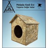 Feyza Design Dış Mekan Ahşap Kedi Evi, 40X35X30 Cm, Sağlam ve Şık Tasarım - Seçenek 1