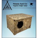 Feyza Design Dış Mekan Ahşap Kedi Evi 50X45X34 Cm, Dayanıklı ve Şık Tasarım - Seçenek 1