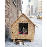 Feyza Design Dış Mekan Ahşap Kedi Evi, Osb 46X34X34 Cm, Güvenli ve Sağlam Tasarım - Seçenek 1