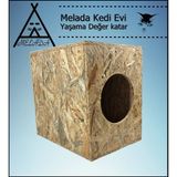 Feyza Design Dış Mekan Şık Ahşap Kedi Evi 43X41X29 cm - Seçenek 1