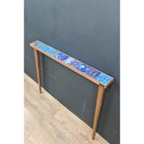 Feyza Design Doğal Ağaç Çerçeveli Antik Limra Taşlı Dresuar - Ahşap - Ceviz