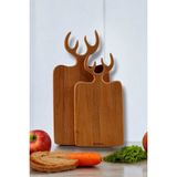 Feyza Design Doğal Ahşap Geyik Boynuzu Tasarım Sunum ve Kesme Tahtası Çift Set - Ahşap - Beyaz - Seçenek 1