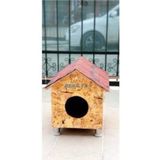 Feyza Design Doğal Ahşap Kedi Evi ve Kulübesi, Konforlu ve Şık Tasarım - Seçenek 1