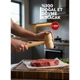 Feyza Design Doğal Ahşap Metal Başlıklı Tokmak Et Dökme, Dayanıklı ve Şık Tasarım