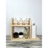 Feyza Design Doğal Ahşap Mutfak ve Banyo Çok Amaçlı Tezgah Üstü Organizer - Seçenek 1