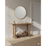 Feyza Design Doğal Çam Ahşap Modern Giriş ve Salon Masası, Dekoratif Konsol - Ahşap - Ceviz