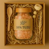 Feyza Design Doğal Himalaya Spa Tuzu 550 G, Cam Kavanoz, Kaşık ve Hediye Kutusu ile - Seçenek 1