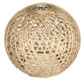 Feyza Design Doğal Jüt Ip Hasır Top Balon Avize ve Lambader Şapkası, 17 cm Çap - Ahşap - Ceviz - Seçenek 1