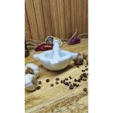 Feyza Design Doğal Taş Mermer Kulaklık Havan Seti 10CM Beyaz, Şık ve Zarif Tasarım - Amber - Seçenek 1
