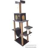 Feyza Design E5 Beş Katlı Gri Kedi Tırmalama ve Oyun Evi - Seçenek 1