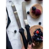 Feyza Design Eğik ve Düz Pasta Sıvama Spatulası 2'li Set, Kaliteli ve Dayanıklı Çelik Tasarım - Ahşap - Seçenek 1