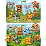 Feyza Design Eğitici Ahşap Bul Tak Oyuncağı ve Zeka Geliştirici Puzzle - Seçenek 1 - 01P-Pembe