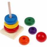 Feyza Design Eğitici Ahşap Renkli Kule Çocuk Oyuncağı - Zeka Geliştirici - Seçenek 1 - 001-Renkli