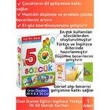 Feyza Design Eğitici Dil Kartları Çocuklar Için Ilk 50 Ingilizce Türkçe Öğrenme - Seçenek 1