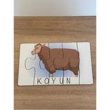 Feyza Design Eğitici Hayvanlar Öğrenme Eşleme Puzzle Kartı - 1+ Yaş Için - Seçenek 1