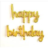 Feyza Design Ekru Gold Happy Birthday Folyo Balon - Parti Malzemeleri - 0,5 x 9 cm - Bakır