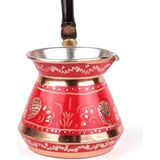 Feyza Design El Işleme Bakır Cezve, Erzincan Tombik, 4 Kişilik, Şık ve Dayanıklı - Altın - Turkuaz - Seçenek 1