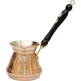 Feyza Design El Işlemeli Bakır Cezve, Ahşap Saplı, 4 Kişilik, Şık ve Dayanıklı - Seçenek 1 - Ahşap - Beyaz