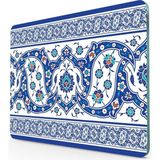 Feyza Design El Yapımı Çini Desenli Cam Kesme ve Hazırlık Tablası 20X30 cm - Antrasit - Seçenek 1