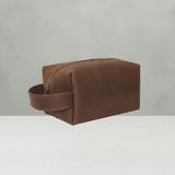Feyza Design El Yapımı Hakiki Deri Erkek Bakım Çantası, Vintage Stil, Şık ve Dayanıklı - Ahşap - Ceviz