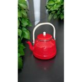 Feyza Design Emaye Kahve ve Bitki Çay Demliği 3,5 Lt, Kırmızı, Vintage, Üstten Saplı - Altın - Turkuaz - Seçenek 1