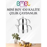 Feyza Design Emel Mini Boy 304 Kalite Çelik Çaydanlık, Şık ve Dayanıklı Tasarım - Altın - Gümüş - Bakır - Seçenek 1