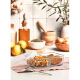Feyza Design Fresco Bölmeli Cam Saklama Kabı 2'li Set 720CC, Beyaz Kapakli - Ahşap - Beyaz - Seçenek 1