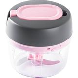 Feyza Design Füme Pembe Mini Pratik Doğrayıcı 400ML, Şık ve Kullanışlı Tasarım - Altın - Gri